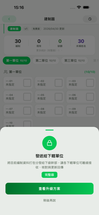訂閱升級畫面